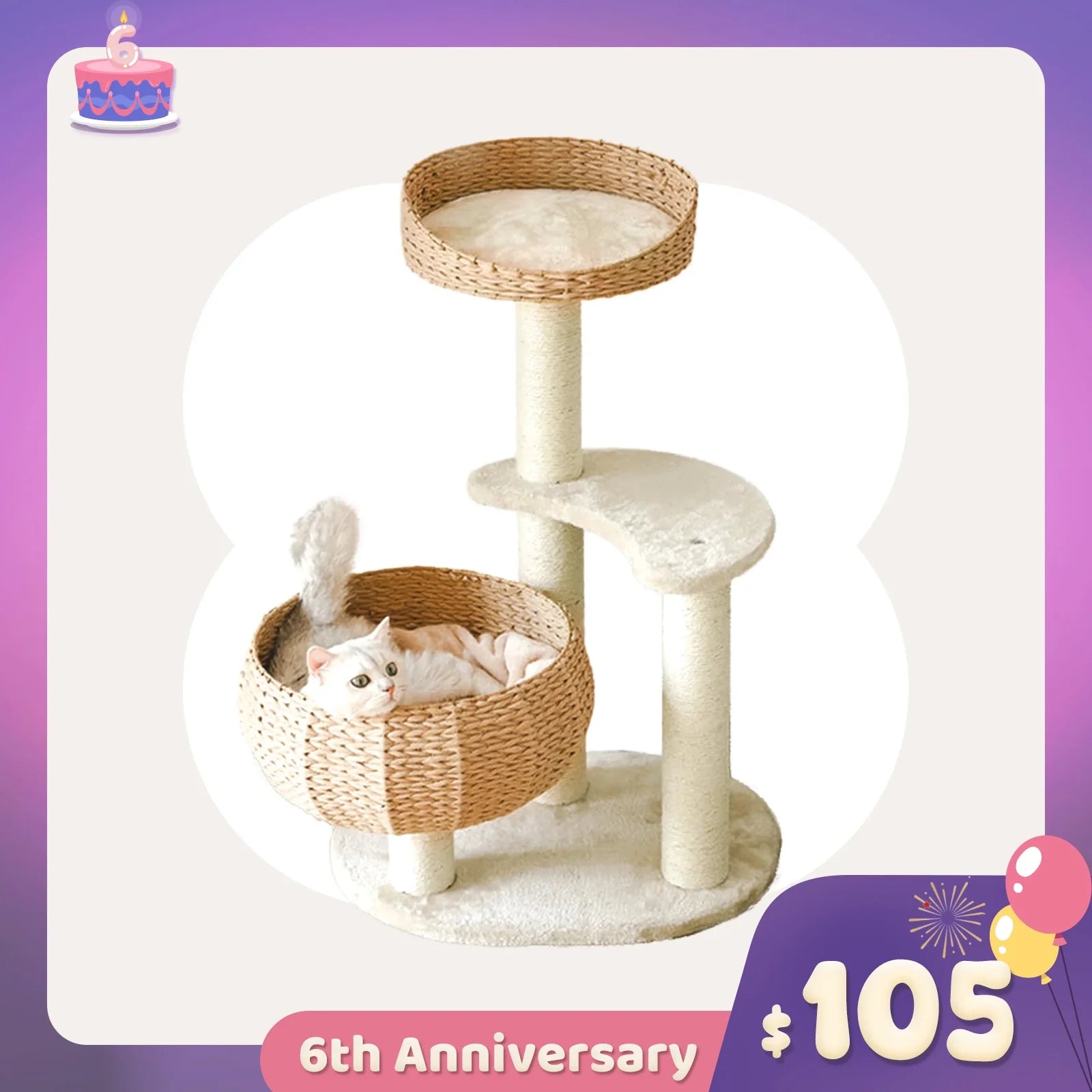 Sleeping in the Bowl Cat Tree