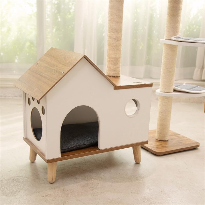 Wooden House Cat Tree